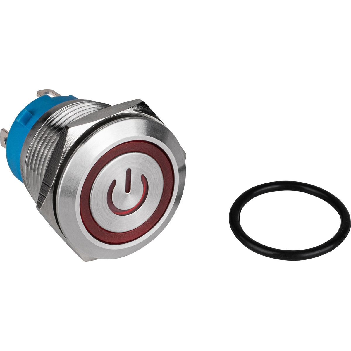 22MM 5P 12VDC ON-OFF METAL SWITCH WITH RED LIGHT - STAR BABY ELECTRONICS